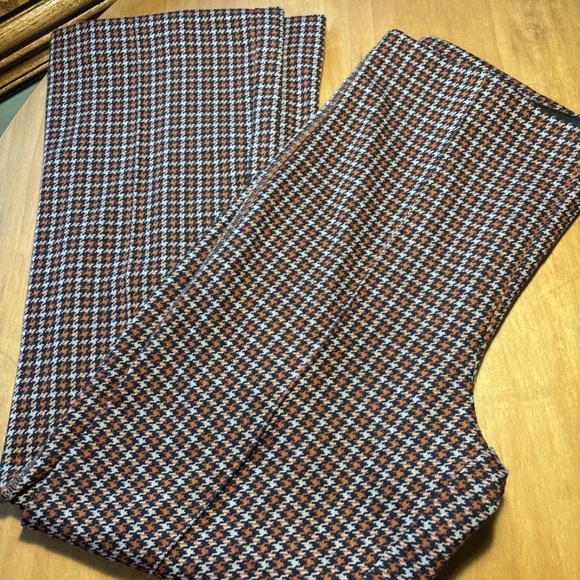 Anthropologie Brown Plaid Cropped Pants nwt Maeve - Picture 4 of 4